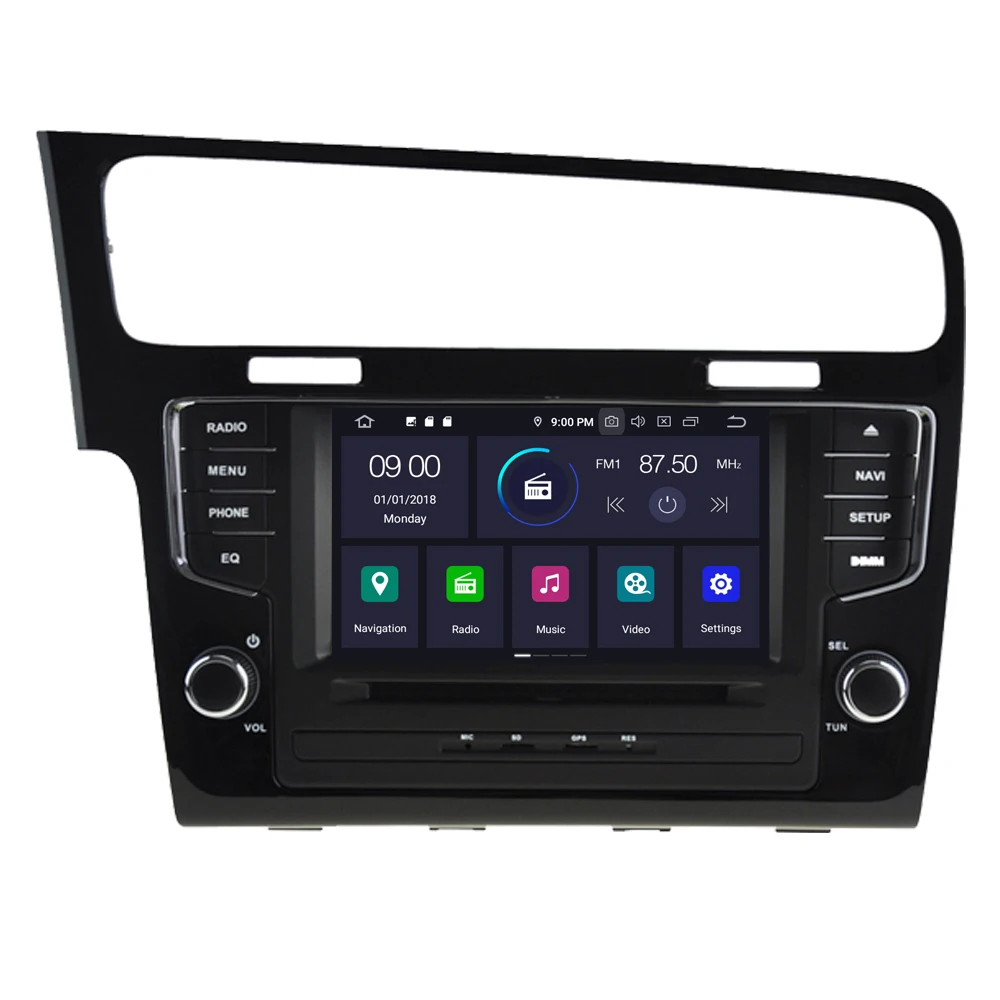 Perfect RoverOne For VW Golf 7 MK7 2014 2015 Android 9.0 Octa Core Car Accessories DVD Golf 7 MIB Radio Stereo GPS Navigation PhoneLink 2
