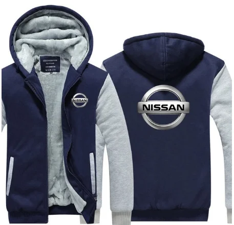 Мужская зимняя Толстовка размера плюс maleFOR Nissan, топы на молнии с длинным рукавом, утолщенное мужское пальто, повседневная одежда с карманами, куртки 2