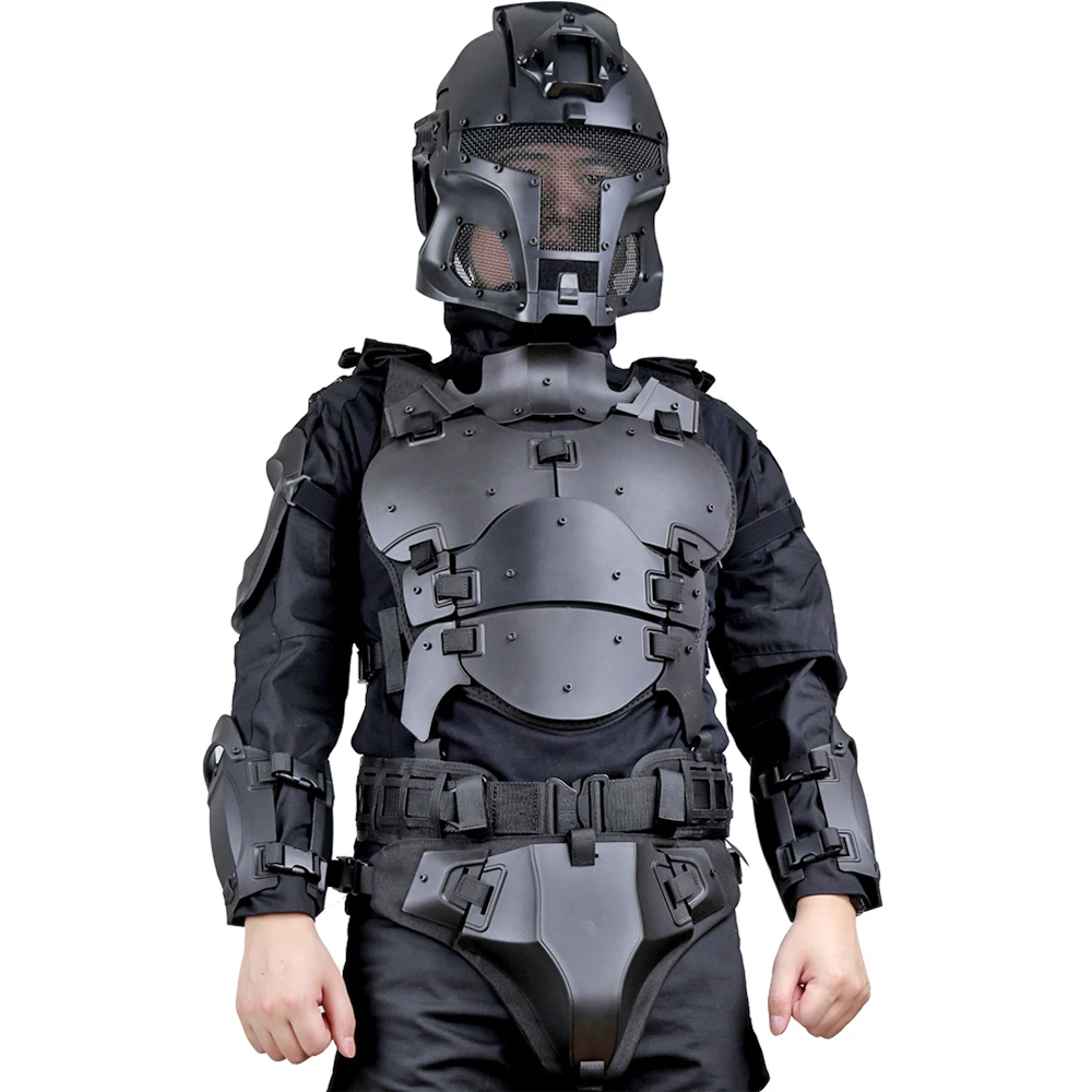 Outdoor Multi function Tactical Lightweight Armor Suit Adjustable MOLLE Belt Elbow Pad Groin