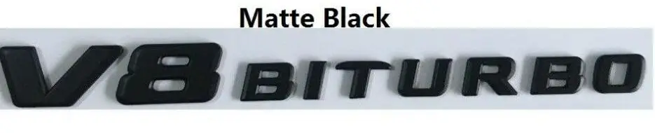Matt Black Плоские буквы крыло 2 x для V8 битурбо Эмблемы Эмблема Наклейка для Mercedes AMG - Цвет: Matt Black