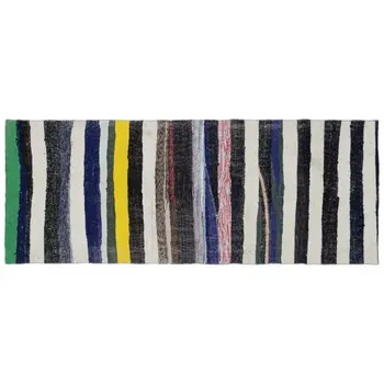 

Handmade Multicolor Vintage English Striped Rug Runner Rug 113x290 Cm-3'8''X9'6''