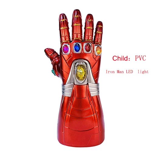 Танос Marvel Infinity Gauntlet супергерой Железный человек перчатки косплей Мстители светодиодный перчатки для детей и взрослых Новинка - Цвет: Kids Glove  LED