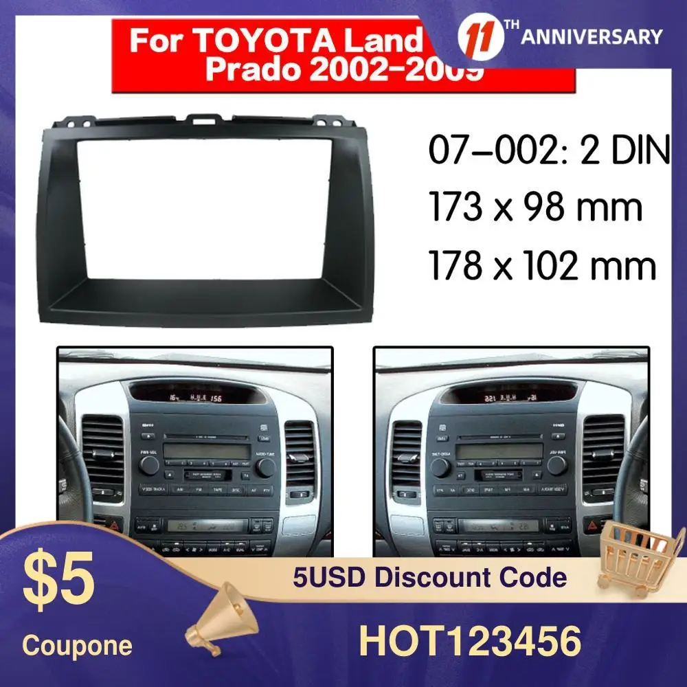 

Car Audio Car Fascia Dash Kit Panel Frame For Land Cruiser Prado 2002-2009 Car GPS Panel Dash Kit Installation Frame Trim Bezel