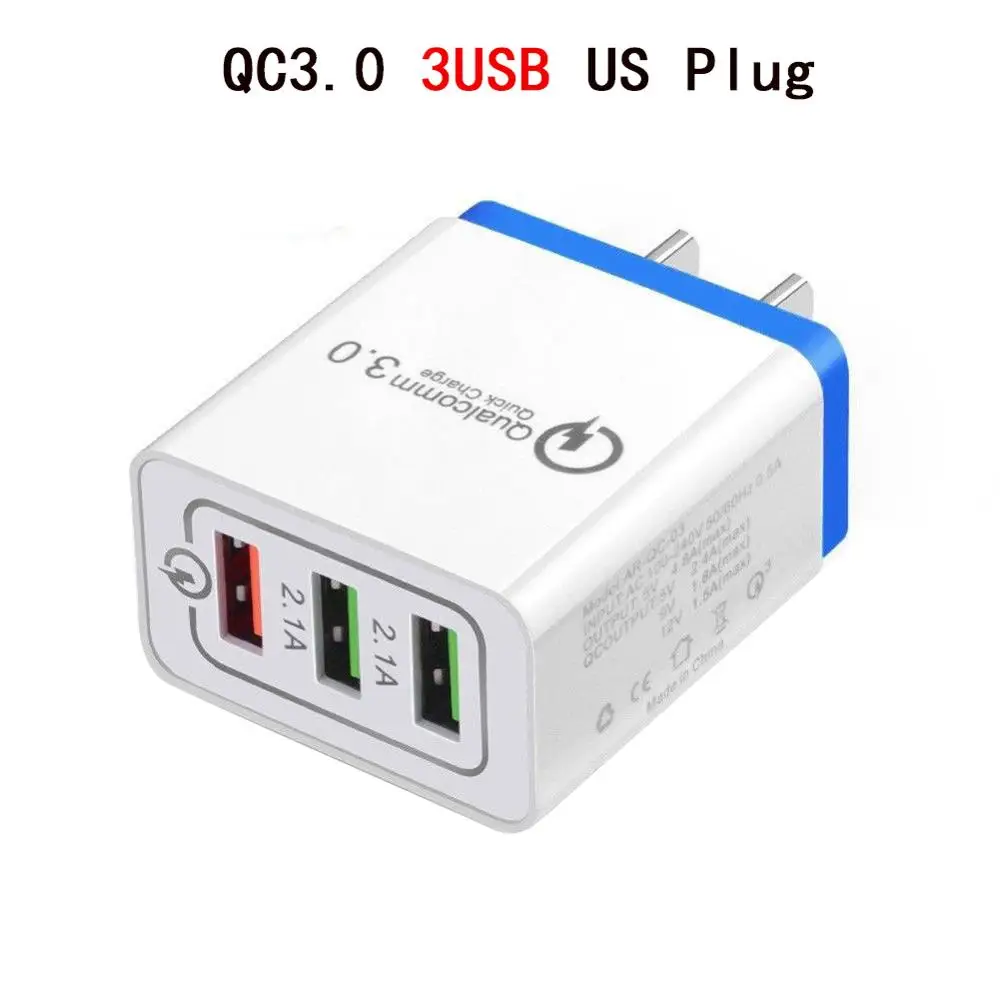 Зарядное устройство USB quick charge 3,0 для iPhone iPad EU US штепсельный адаптер настенное зарядное устройство для samsung Xiaomi Mi 8 huawei зарядное устройство для мобильных телефонов - Тип штекера: US Plug