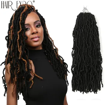 

18inch Goddess Faux Locs Crochet Hair Nu Locs Synthetic Ombre Braiding Hair Extensions Fashion Dread For Women Hair Expo City