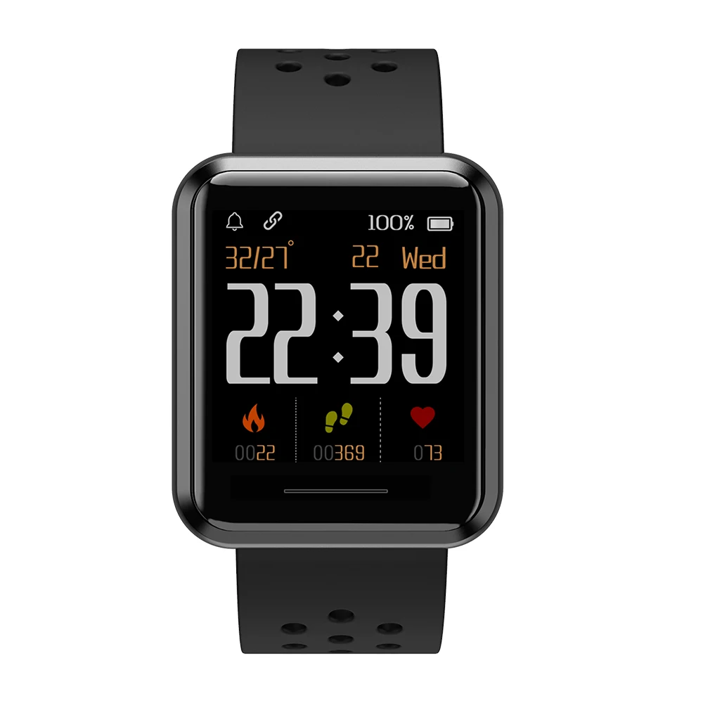 Постоянный дисплей экран Smartwatch IP67 водонепроницаемый смарт-часы фитнес-трекер Видимый под солнцем шагомер для iOS Android