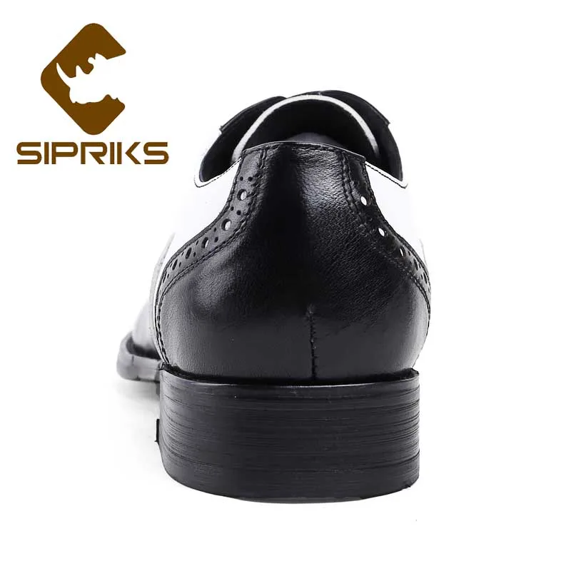 Sipriks/Мужские модельные туфли с перфорированным носком; цвет черный, белый; оксфорды для зрителей; Мужская обувь; коричневые мужские костюмы; обувь с перфорацией типа «броги» в винтажном стиле; классическая официальная обувь