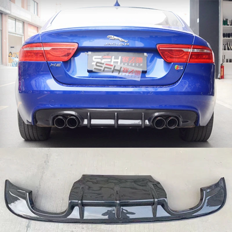 C Class углеродного волокна задний бампер для губ Диффузор для Jaguar XE Седан 4-дверный бампер автомобиля фартук защитная пластина