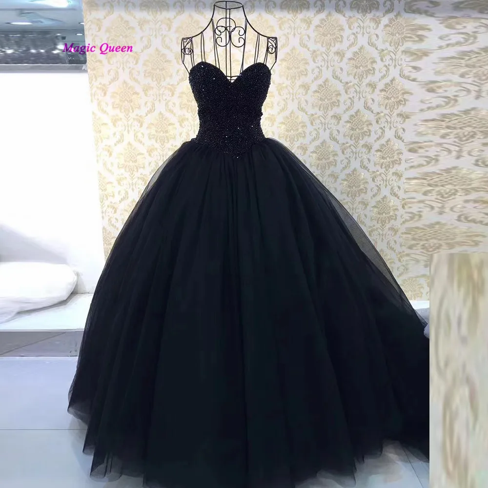 

Dark Red Black Wedding Dresses 2020 Beads Corset Back Plus Size Wedding Gowns Princess Bride Dress African Vestido de Casamento