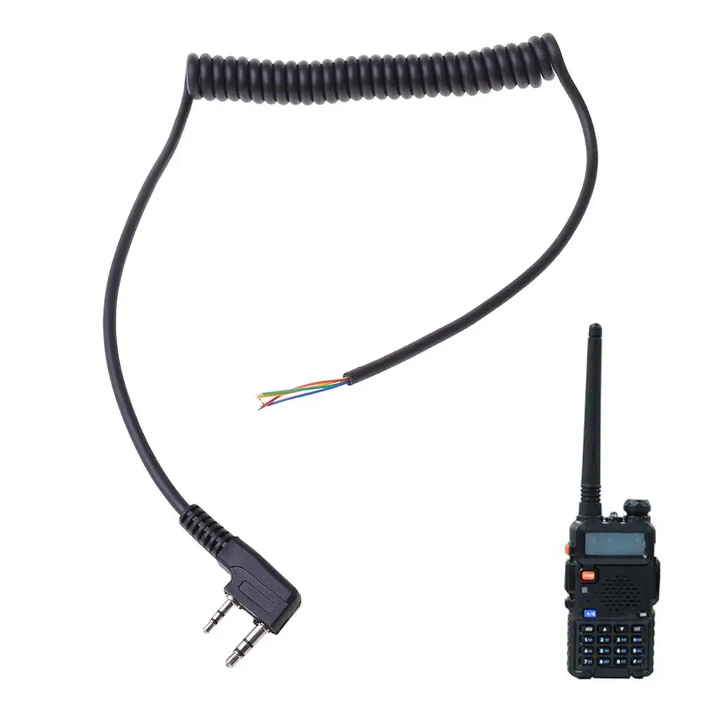 Новый 2 контактный 4 проводной кабель для микрофона Baofeng UV5R/Kenwood TK370/Linton YTY Walkie Talkie