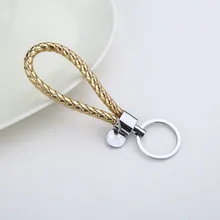 Простой Кожаный Плетеный брелок, сумка из цинкового сплава, подвесная Пряжка для пары, аксессуары для ключей от производителя, настраиваемая