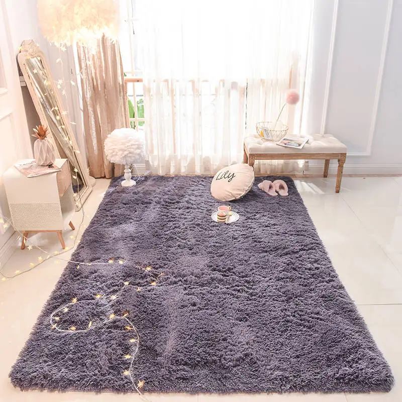 18 Colors Pink Purple Carpet Dyeing Plush Soft Carpets Area rug For Living Room Bedroom Anti-slip Floor Mats Child Bedroom Mat