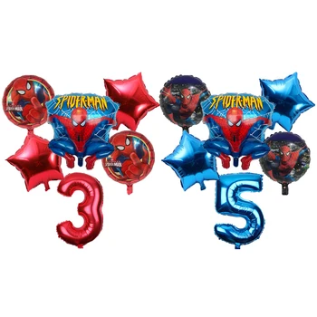 

6pcs/lot Spiderman Balloon 32inch Number Spiderman Party Inflatable Helium Balloons Birthday Party Decoration kids ballon globos