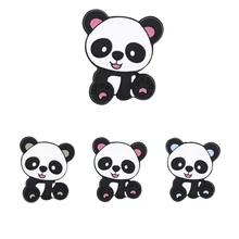 Anneau de dentition en Silicone pour bébé, 10 pièces/lot, pingouin, Panda, licorne, ours, éléphant, Animal, fabrication de collier de dentition, jouet 