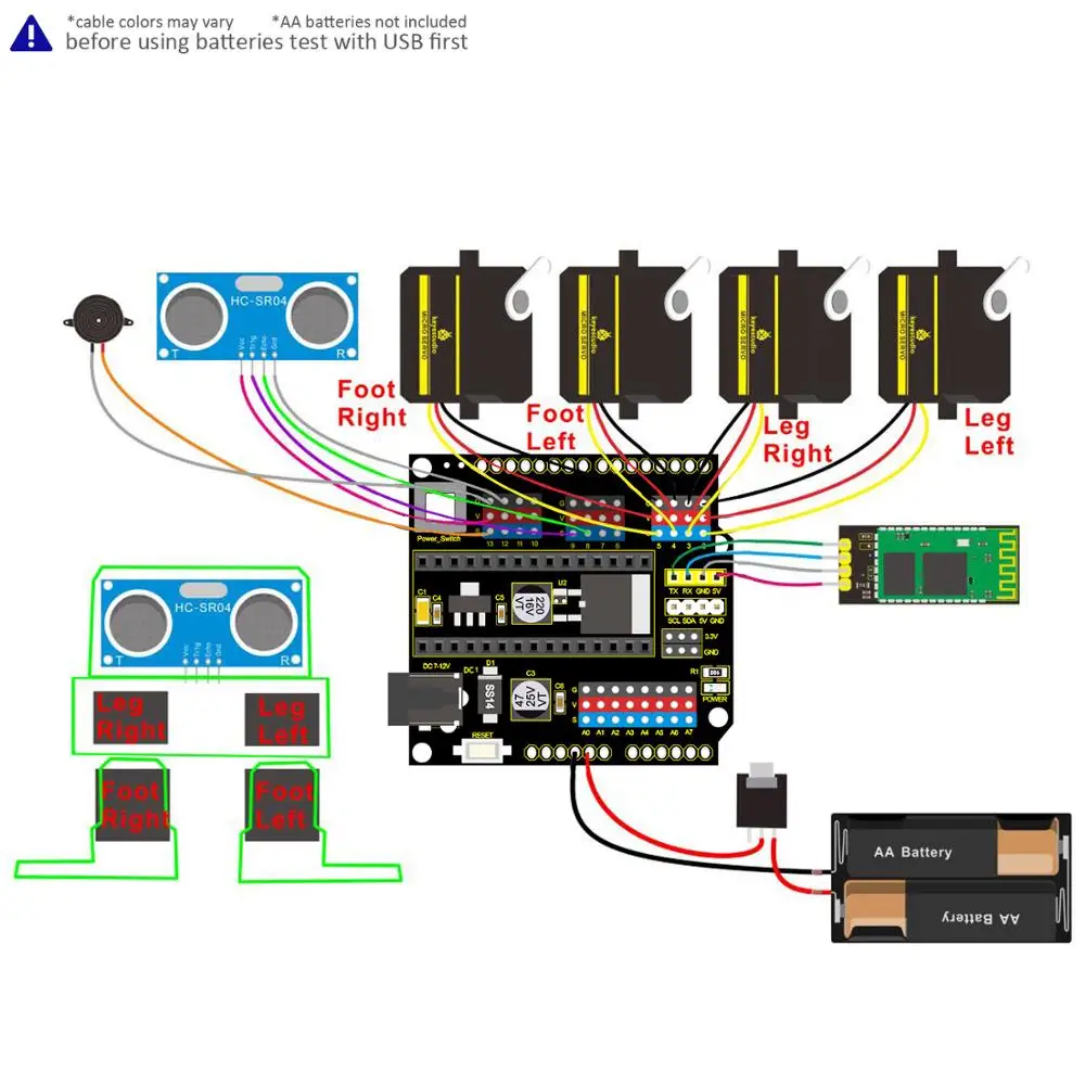Стартовый набор Keyestudio для робота Arduino OTTO DIY (детали принтера без