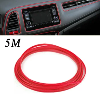 

Universal 5m Car Interior Decorative Strip high quality Red Point Edge Gap Door Panel Molding Strip accessories