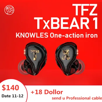 

TFZ T x Bear 1 Balanced Armature AB Driver Headphones In Ear Earphone Monitors Professional Stereo Headset With 2 pin cable