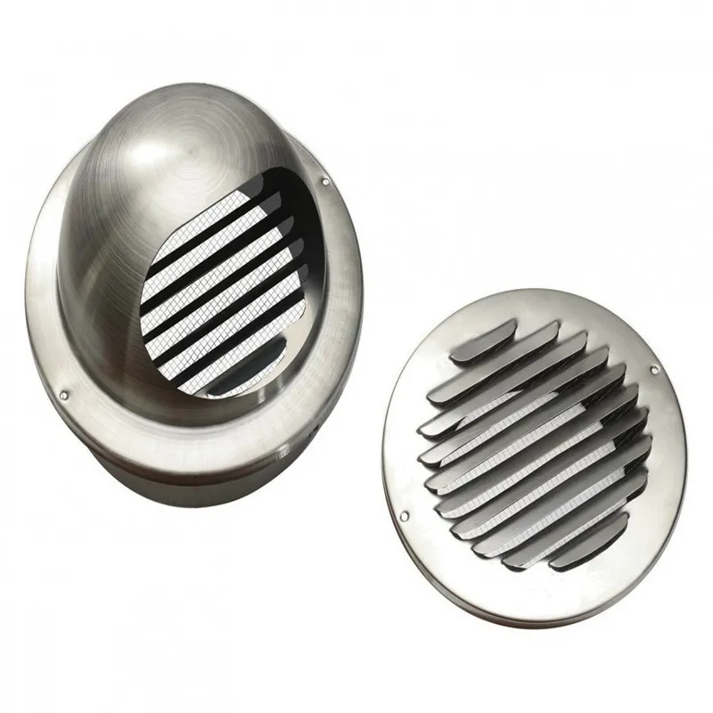 Air vent grille ventilation grille 1pc stainless steel louvred 70/80/100/150mm brushed external extractor wall vent outlet