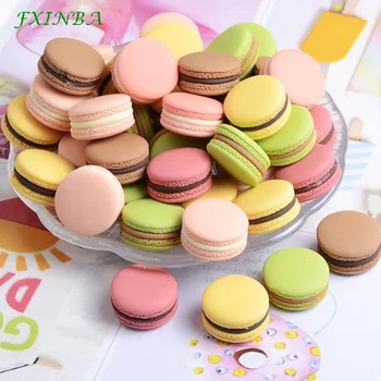 

FXINBA 5Pcs Miniature Macaron Charms For Slime Flatback Resin Cabochon DIY Clay Cake Phone Decoration Slime Supplies Kit Toys