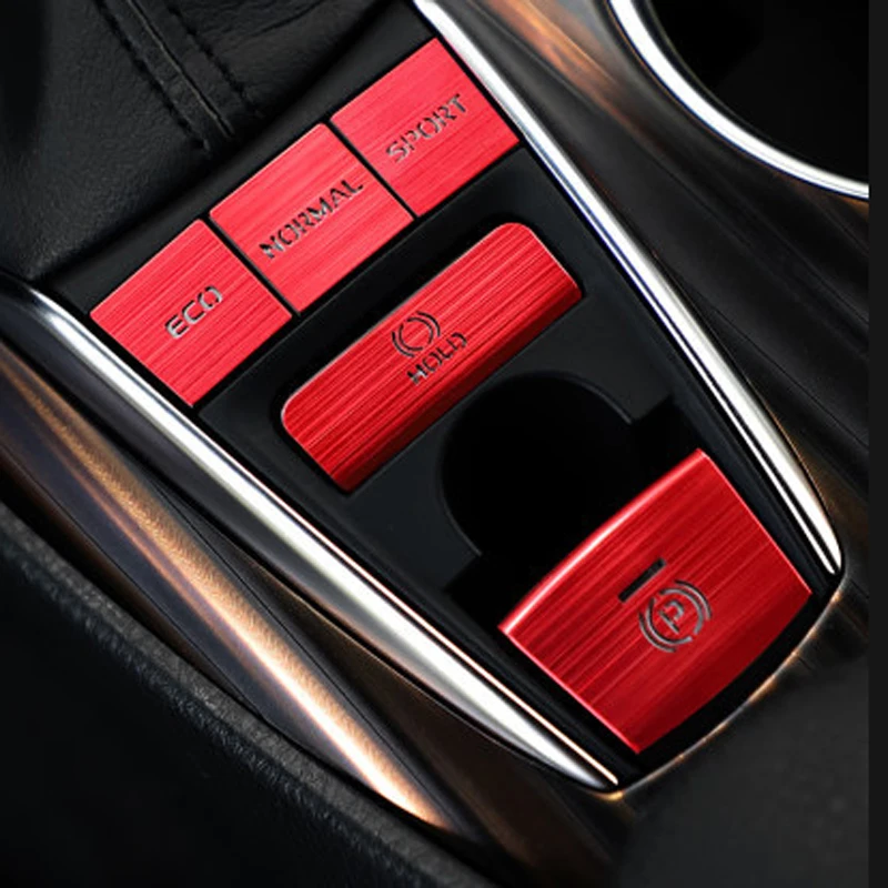 2pcs or 5pcs or 6pcs Car Electronic Handbrake Central Control Button Decoration Sticker Suitable for Toyota 8th Generation Camry