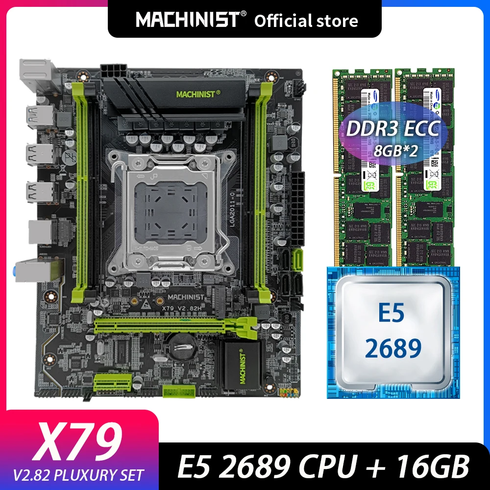 Machinist X79 Motherboard Set Kit LGA 2011 CPU With Intel Xeon E5 2689 