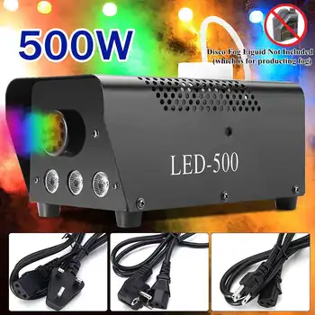 

Disco Light LED 500W Remote Control Fog Smoke Machine Christmas DJ Party Stage Light RGB Smoke Projector Christmas Decoration