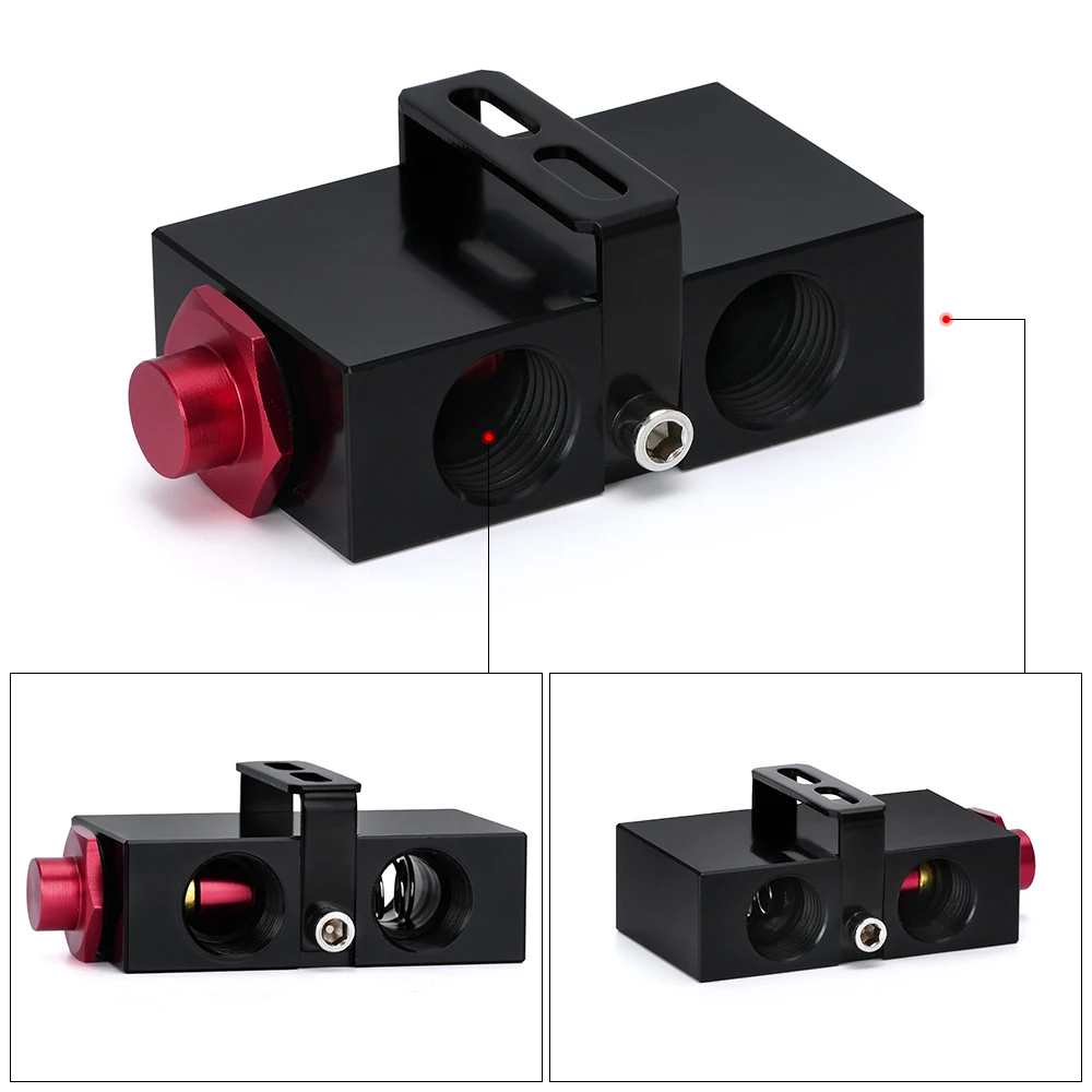 PQY-Oil Filter Sandwich Adaptor With In-Line Oil Thermostat AN10 fitting Sandwich Adapter PQY5672BK