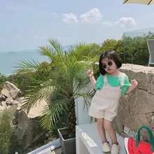 Г. Летние новые стильные детские брюки на подтяжках детские джинсовые шорты свободного кроя на подтяжках повседневные штаны для мальчиков