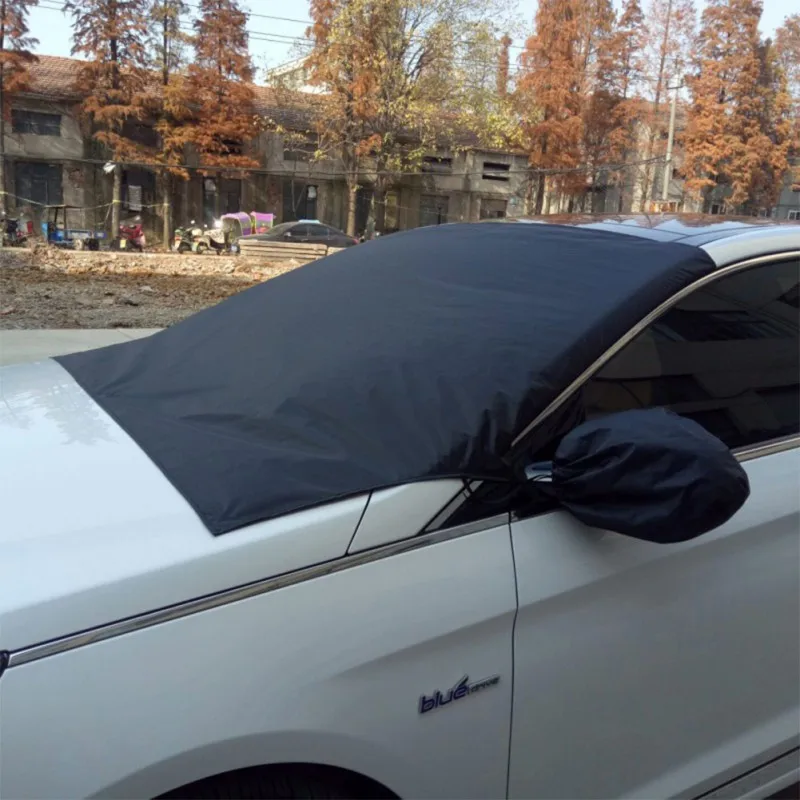 Всесезонные универсальные авточехлы черный портативный полный защитный чехол для лобового стекла Универсальный задний протектор экрана для снежного блока