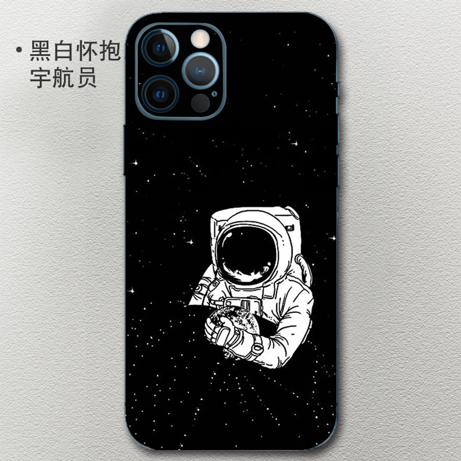 Cute Astronaut Phone Back Sticker Skins For iPhone 13 Pro Max 12 Pro Mini 11 Pro Matte Wrap Skin Cartoon Sticker Film iphone 13 pro phone case