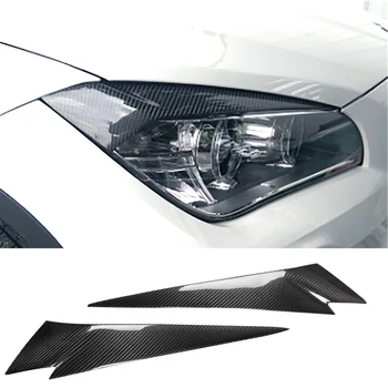 

Headlight Eyebrows Carbon Fiber Cover Trim Sticker Head Lamp Eyelids Decoration Accessories For BMW X1 E84 2009-2012