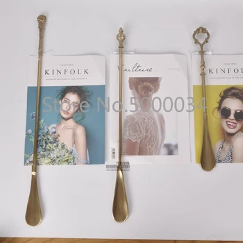 

India Import Handmade Handle Varved Brass Shoes ba zi Shoes Lifter Top Grade Luxury Household Products Elder Gift