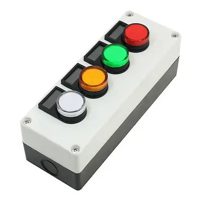 

AC/DC 110V Red Green Yellow White 4-Color Indicator Light Lamp Station