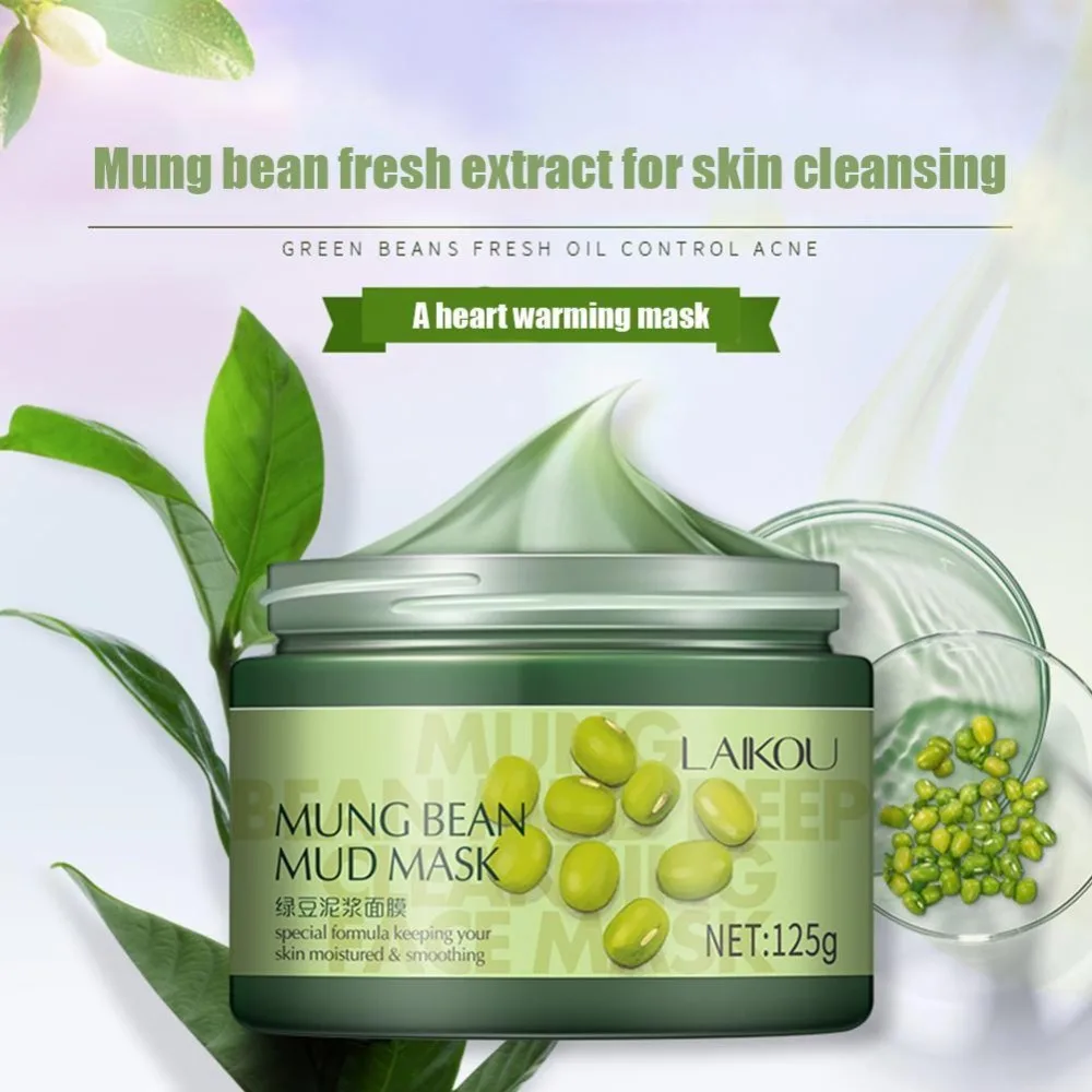 Очищающая маска для лица Mung Bean грязевая отбеливающая маска для лица зеленые маски для удаления черных точек и угрей уход за кожей очищение пор