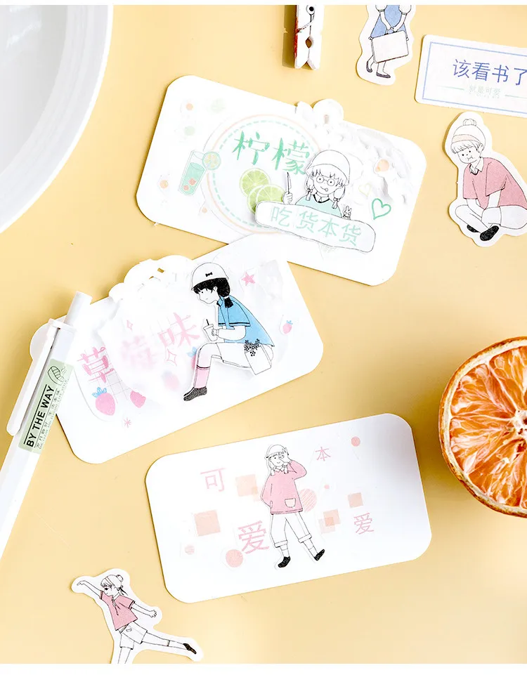 30 шт./упак. наклейки Kawaii Девушка наклейки в блокноте DIY планировщик Lable альбом ремесла Скрапбукинг хлопья наклейки для детей