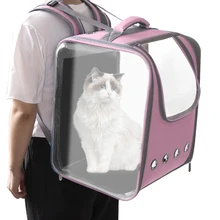 

Visible Cat Backpack Breathable Cat Carrier Bags Pet Travel Transport Space Capsule Box Carrying For Cats