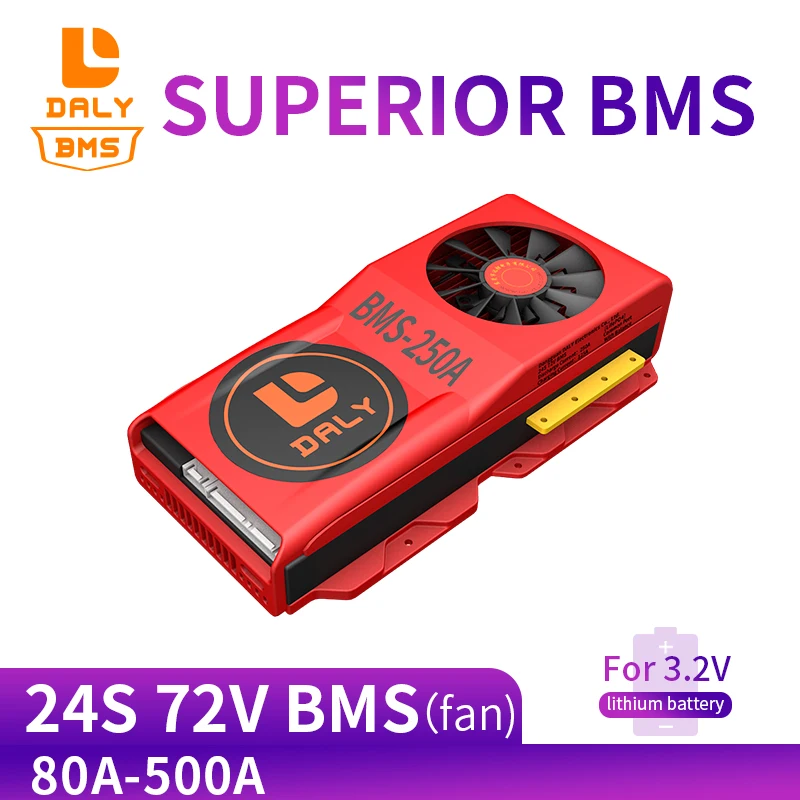 Конвертер для фотопанели Daly BMS LiFepo4 24S 72V BMS24s 18650 80A 100A 150A 250A 500A | Электроника