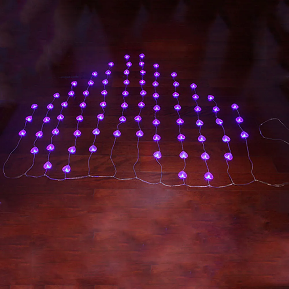 78pcs Led Curtain Light AC220V Led String Lights Heart Shape Curtain Holiday Lamp Garland Christmas Decor Lighting