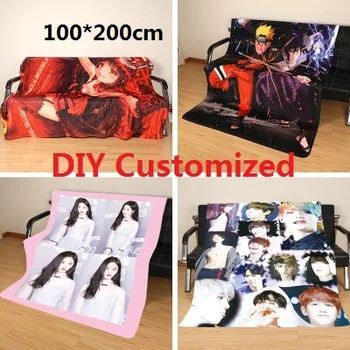 

100*200cm DIY Customized Blanket with colorful image