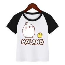 Artoon Molang and Piupiu, милый узор в виде кролика, футболка детская летняя футболка модная детская одежда футболка с рисунком
