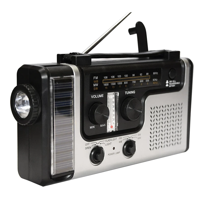 Аварийный Солнечный ручной Кривошип Динамо AM/FM погода радио флэш светильник для