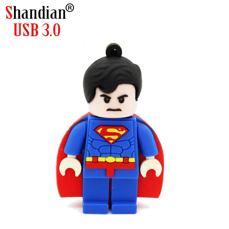 SHANDIAN USB 3 0 Оптовая Продажа палка Lego Superman Batman серия мультфильм U диск 4 ГБ 8 16 32 64 флеш