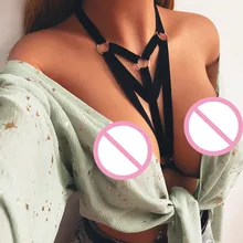 Нижнее белье-сексуальный женский наряд с завязками глубокий v-образный вырез Новое Женское Сексуальное белье соблазнительный женский эластичный бандажный бюстгальтер C полосками и вырезами бюстье