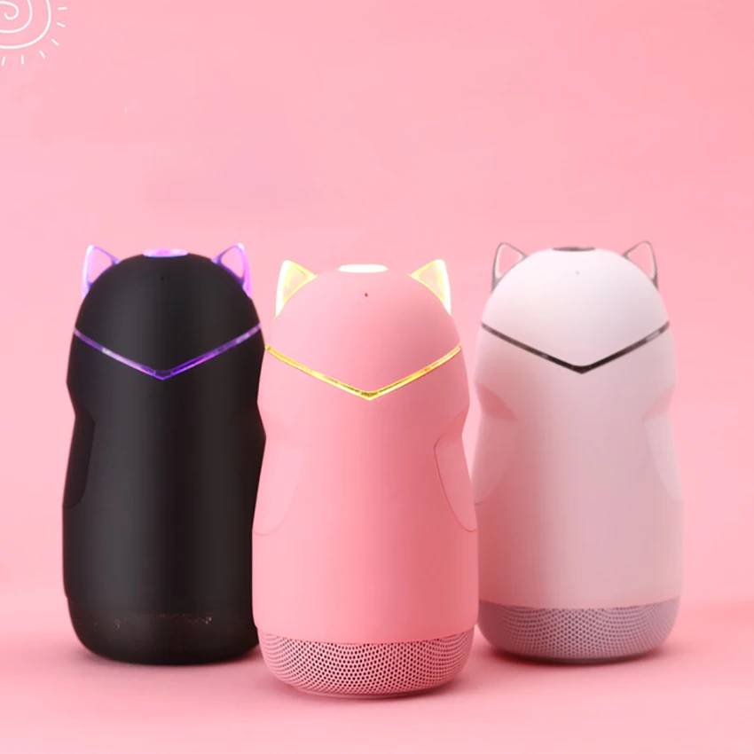 Мультяшный Кот маленький Bluetooth динамик мини портативный со светодиодом