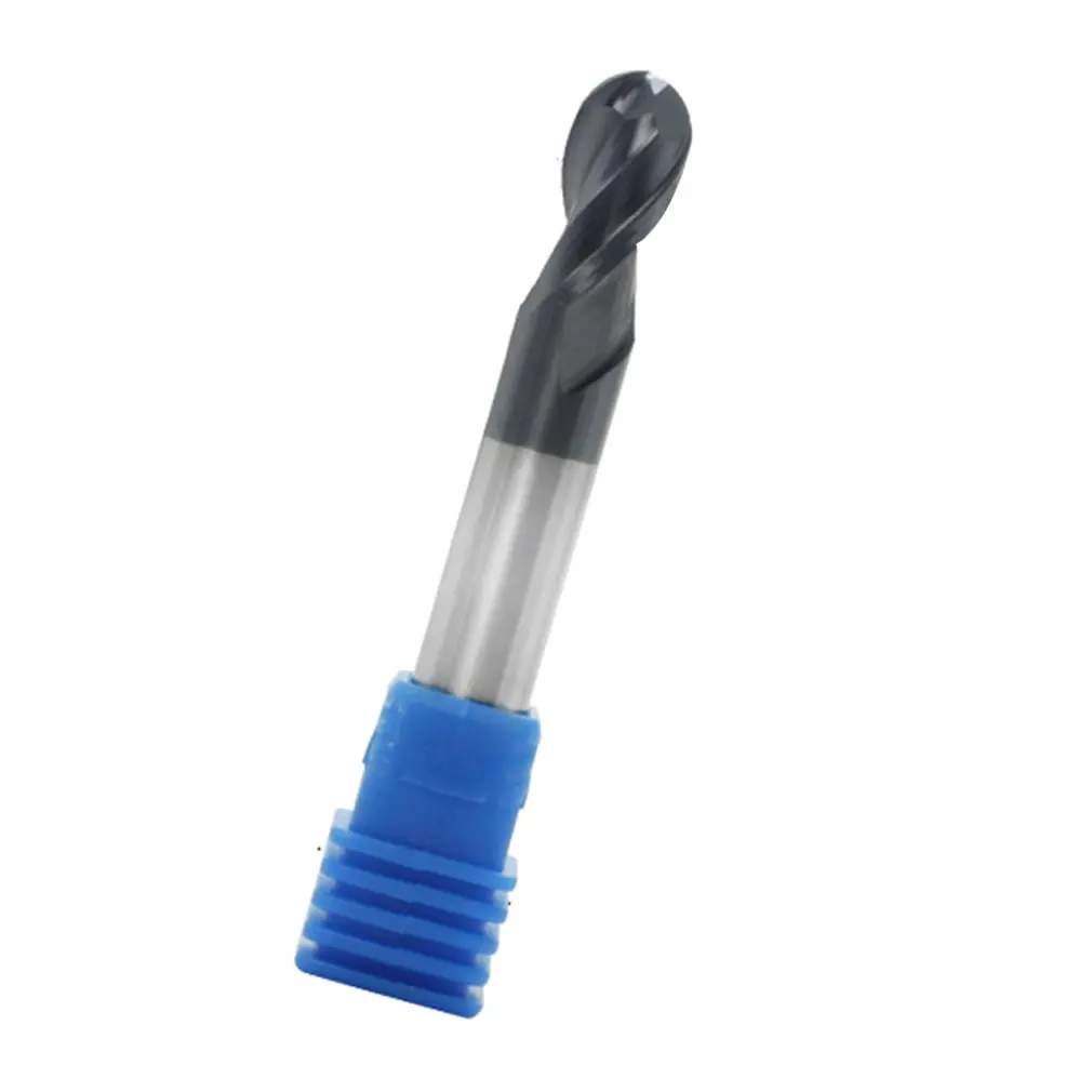 6pcs 45 Degree Tungsten Steel Milling Cutter CNC Numerical Control Tool Straight Shank Two-edge Outer R Cutter Ball End Mill