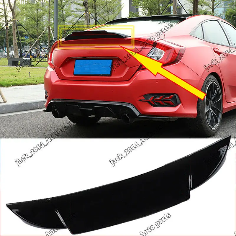 Багажник спойлер крыло черный глянцевый 1 подходит для ПК Honda 2016 2017 2018 2019 Civic
