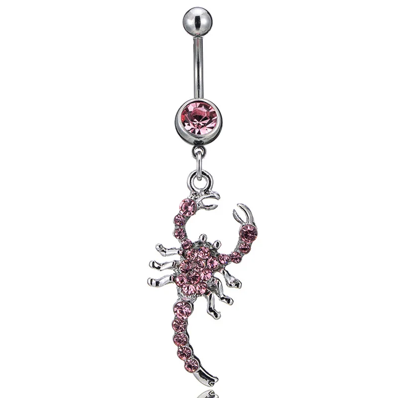 Crystal Scorpion Navel Bell Button Rings 316L Surgical Steel Piercing Navel Rings Body Piercing Sex Body Jewelry