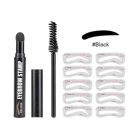 Step Brow Stamp Shaping Kit Eyebrow Definer Powder Stamp With Brush Easy To Operate Waterproof Make Up Cosmetic Set