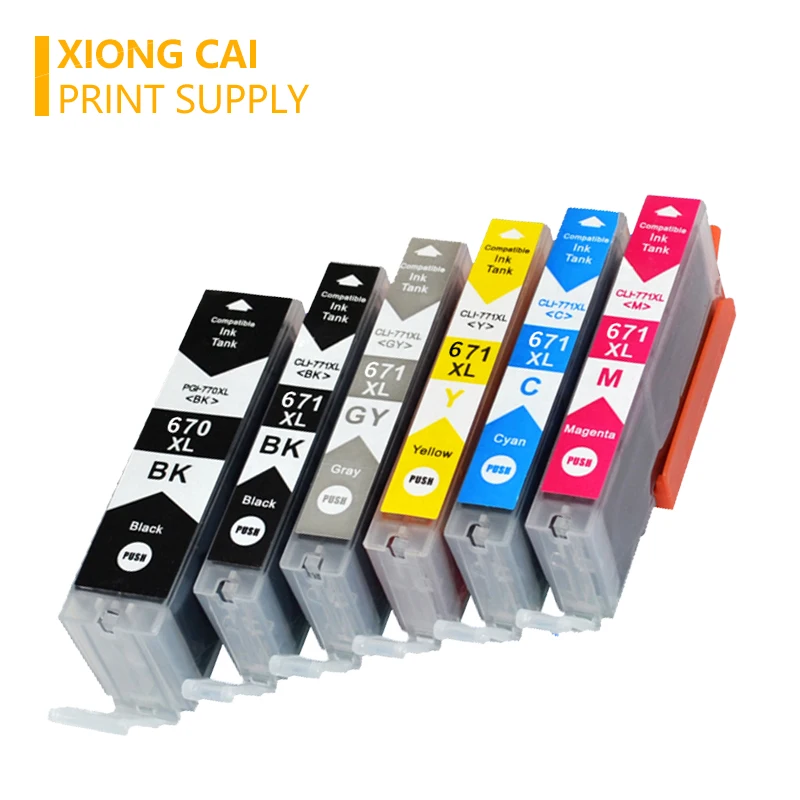PGI670 CLI671 совместимые чернильные картриджи для canon PIXMA MG7760 MG7765 MG7766 принтеры PGI 670 CLI 671