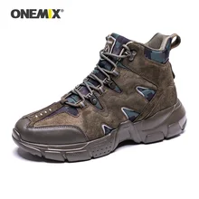 ONEMIX wojskowe męskie buty górskie trwałe wodoodporne antypoślizgowe odkryte oddychające buty trekkingowe wojskowe wysokie buty do wspinaczki tanie i dobre opinie CN (pochodzenie) RUBBER Sznurowane Lakierowana skóra Dobrze pasuje do rozmiaru wybierz swój normalny rozmiar Spring2019